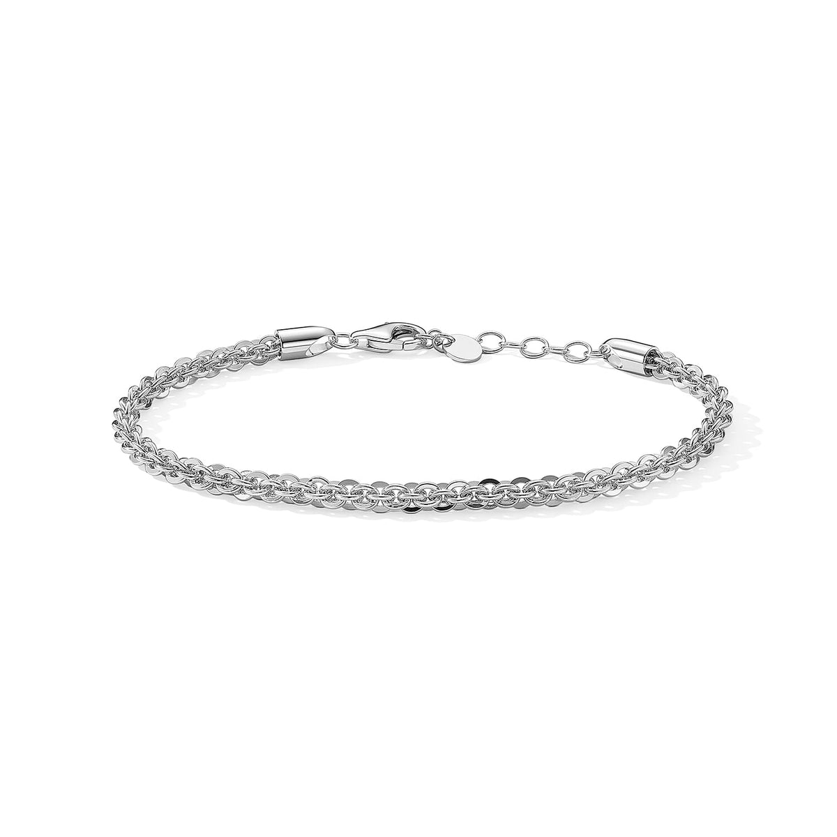 Italian La Bella Cristallnio Chain Bracelet in Sterling Silver (7-8In) 6.82 Grams