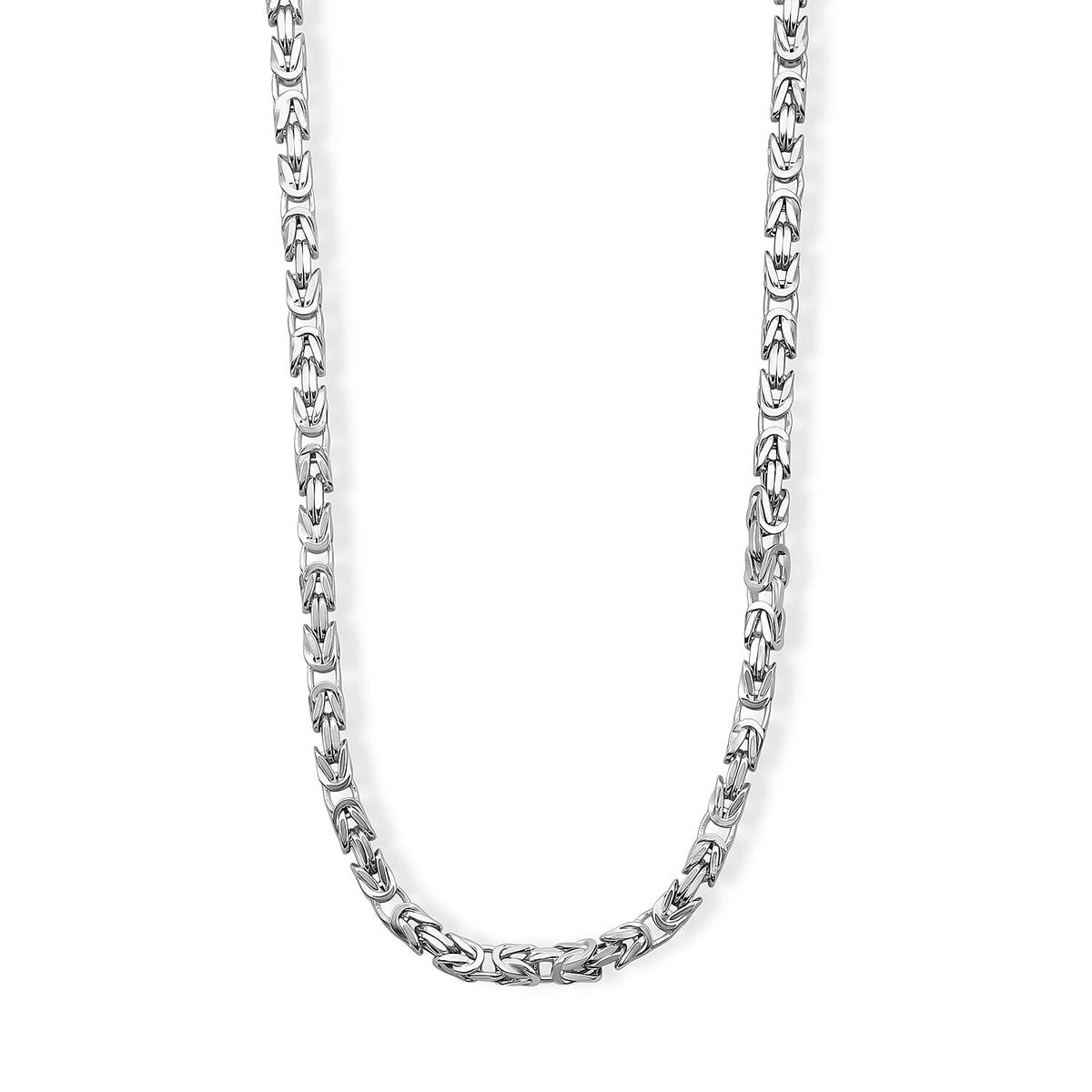 La Bella Italian 4 Side Massive King Chain Necklace in Sterling Silver (20-22 Inches) 30.60 Grams