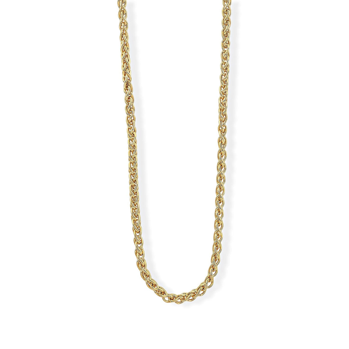 La Bella Italian Wheat Chain Necklace in 14K Yellow Gold Over Sterling Silver (20-22 Inches) 14.31 Grams