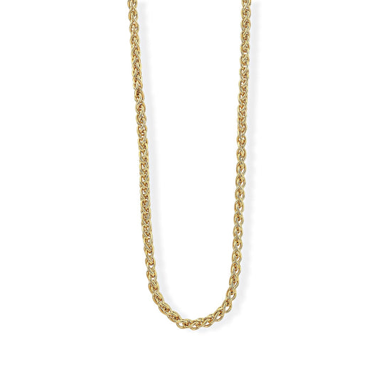 La Bella Italian Wheat Chain Necklace in 14K Yellow Gold Over Sterling Silver (20-22 Inches) 14.31 Grams