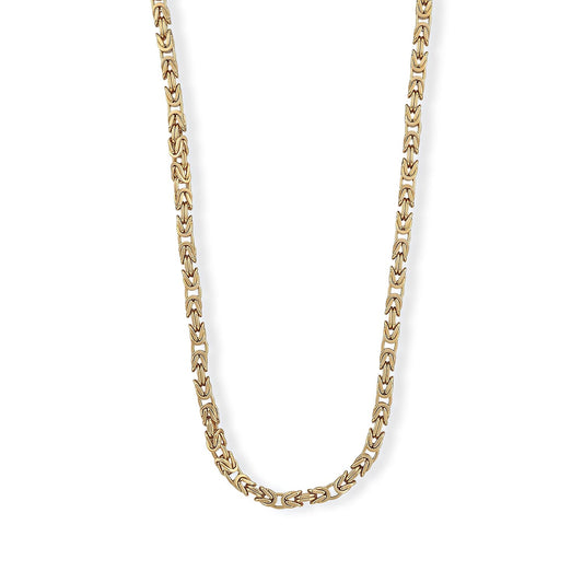 La Bella Italian 4 Side Massive King Chain Necklace in 14K YG Over Sterling Silver (20-22 Inches) 30.65 Grams