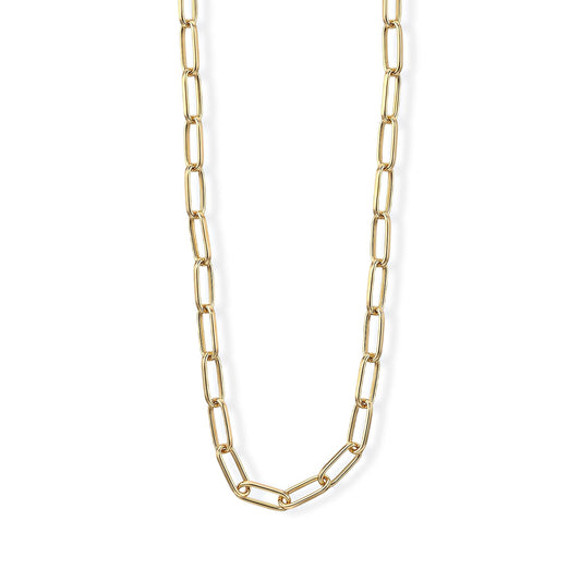 La Bella Italian Paperclip Hollow Chain Necklace in 14K Yellow Gold Over Sterling Silver (20-22 Inches) 17.75 Grams