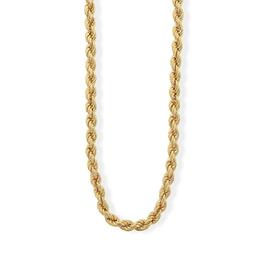 La Bella Italian Hollow Rope Chain Necklace in 14K Yellow Gold Over Sterling Silver (20-22 Inches) 31.35 Grams