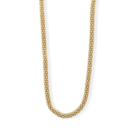 La Bella Italian Popcorn Chain Necklace in 14K Yellow Gold Over Sterling Silver (20-22 Inches) 22.65 Grams