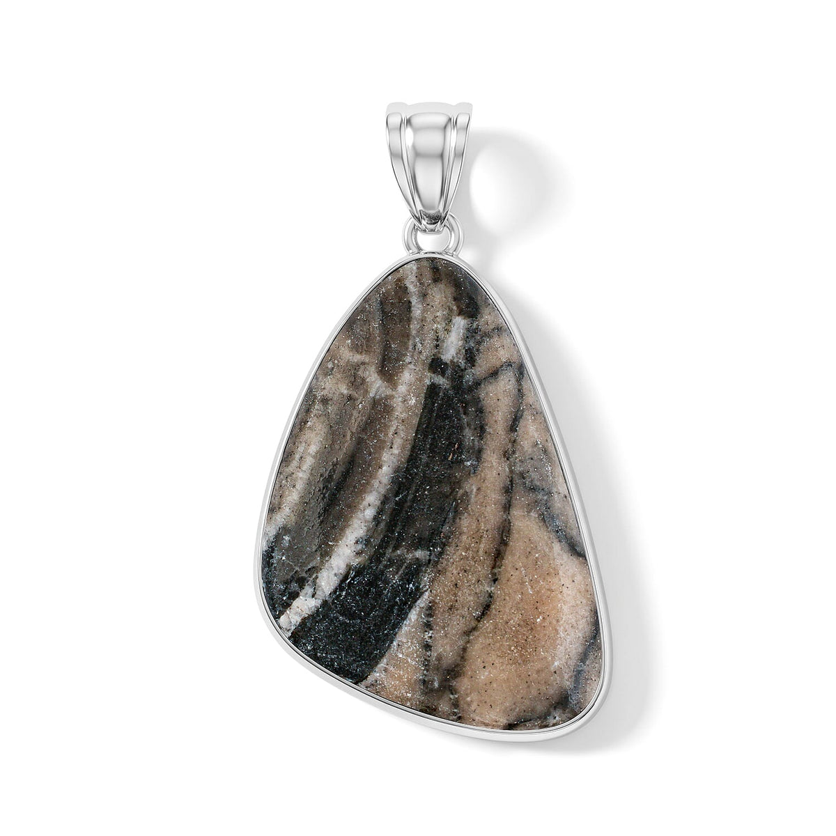 Aquamarine 75.00 ctw Freeform Pendant without Chain in Stainless Steel