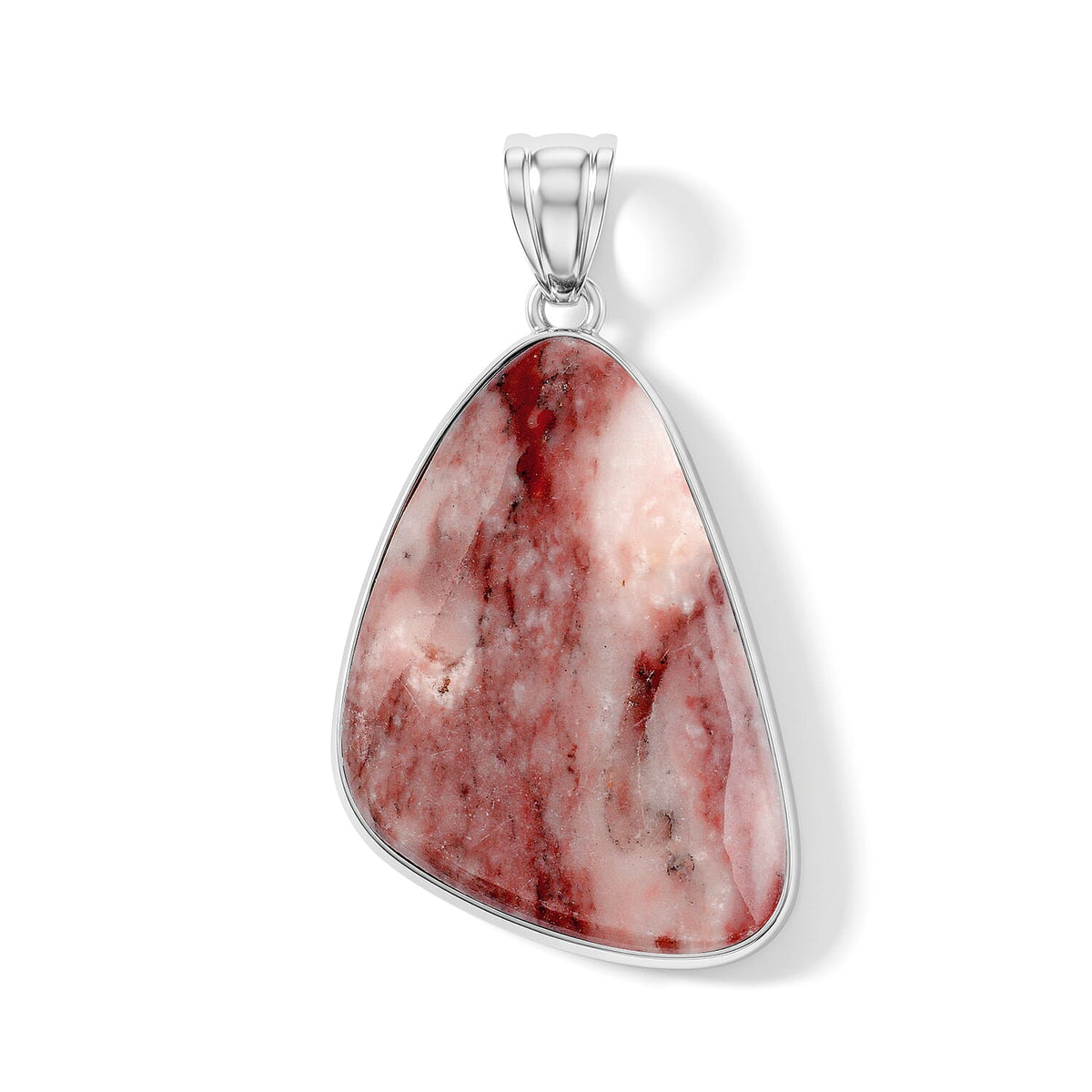 Aquamarine 75.00 ctw Freeform Pendant without Chain in Stainless Steel