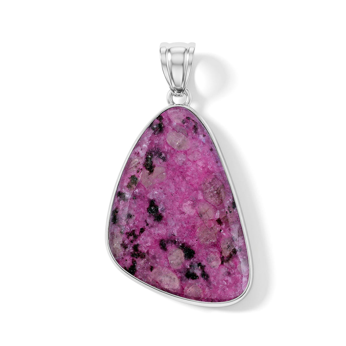 Aquamarine 75.00 ctw Freeform Pendant without Chain in Stainless Steel