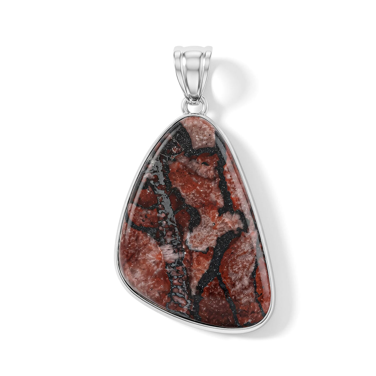 Aquamarine 75.00 ctw Freeform Pendant without Chain in Stainless Steel
