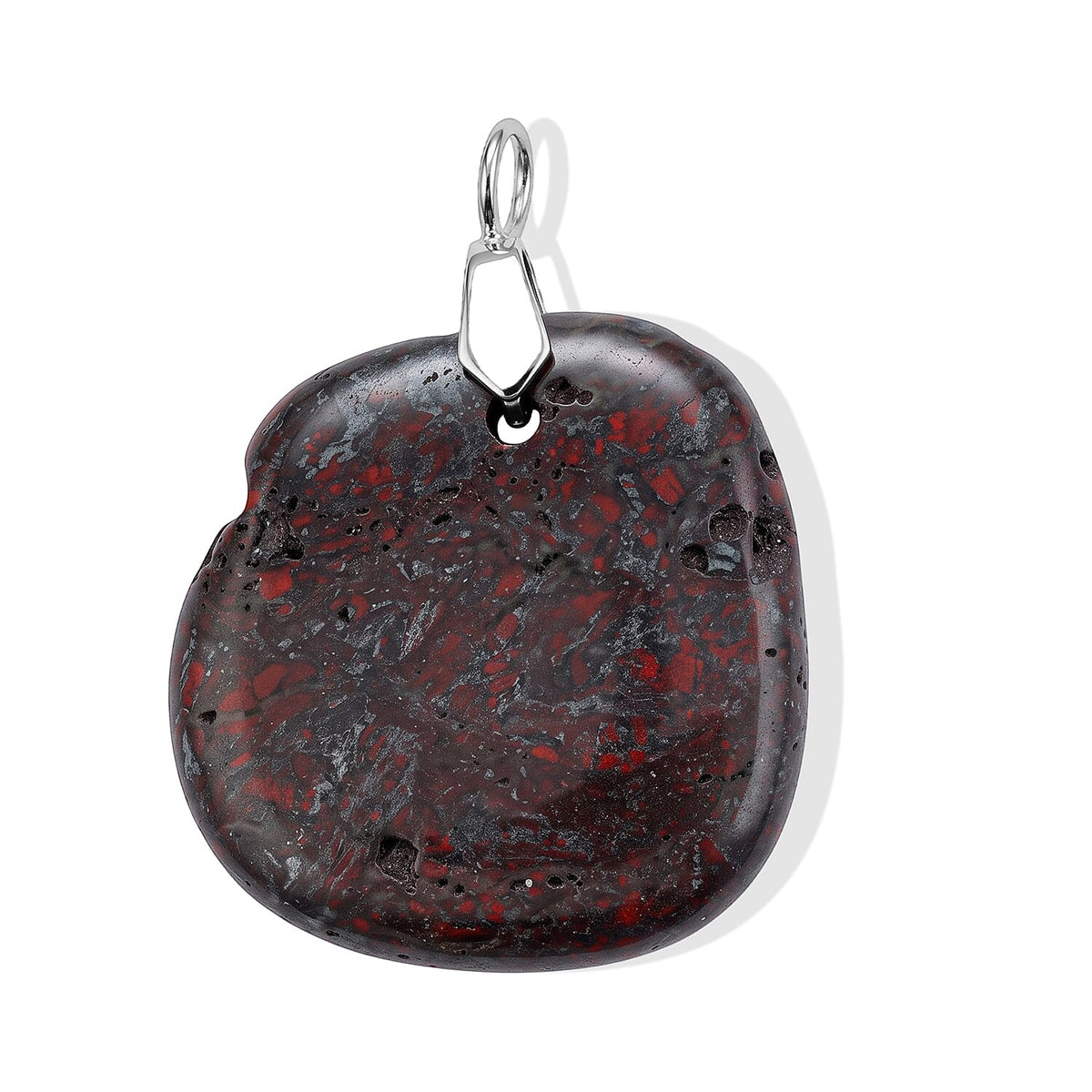 Green Aventurine 66.50 ctw Freeform Pendant without Chain in Stainless Steel