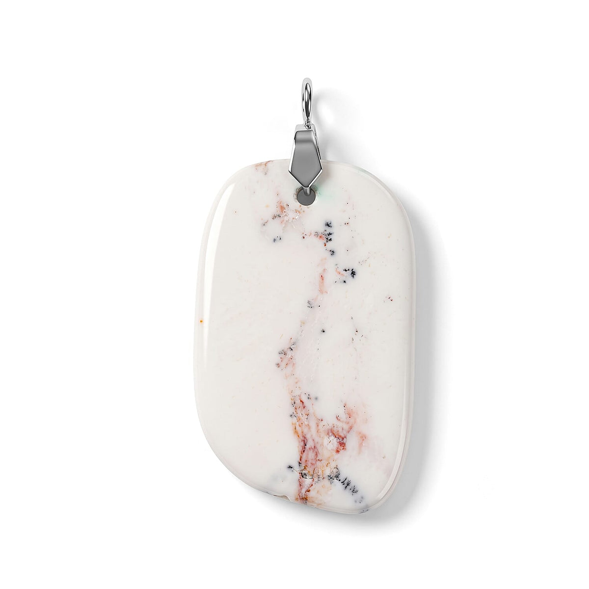 Green Aventurine 66.50 ctw Freeform Pendant without Chain in Stainless Steel