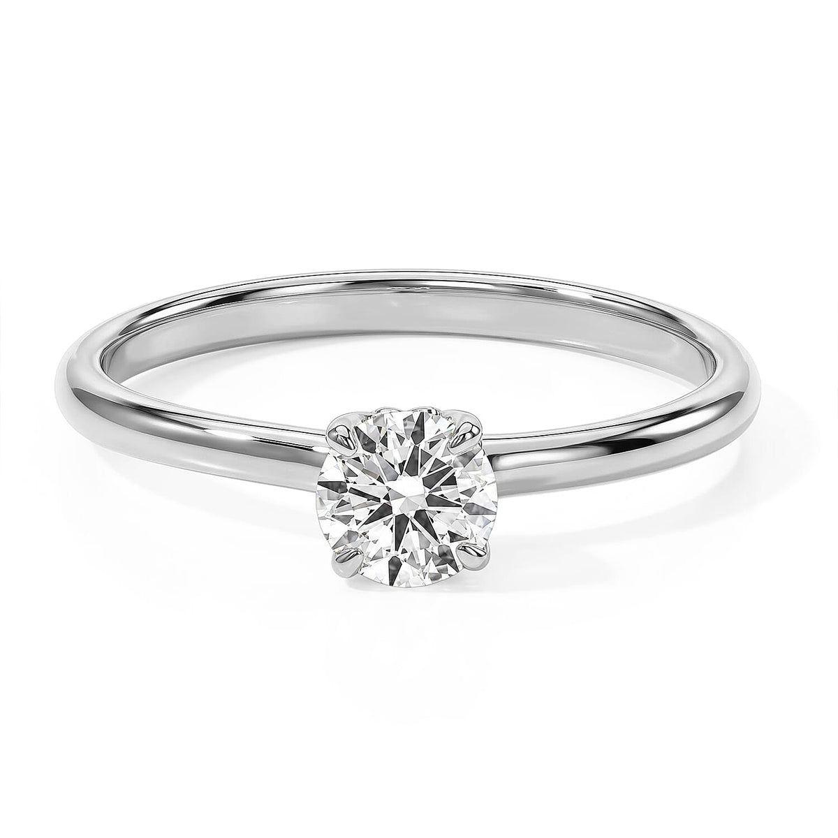 14K Yellow Gold Luxuriant Lab Grown Diamond (E-F, VS) Solitaire Featherlight Comfort Band Ring 0.50 ctw (Size 10.00)