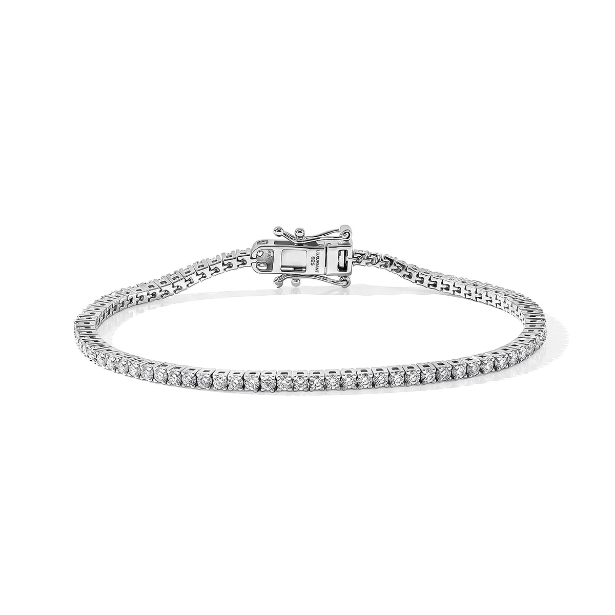 Luxuriant Lab Grown Diamond G-H SI 2.00 ctw Bracelet in Rhodium Over Sterling Silver (6.50 In)