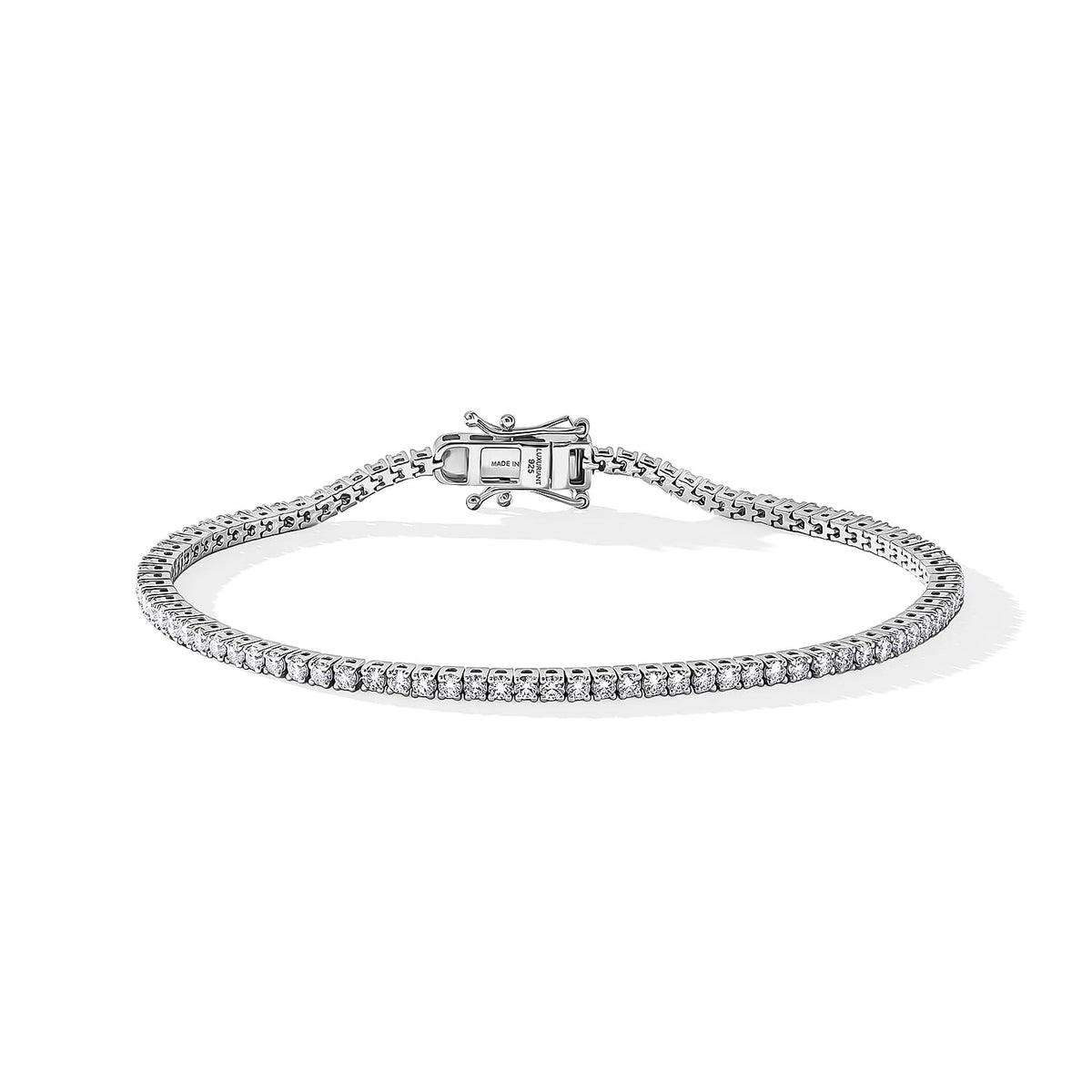 Luxuriant Lab Grown Diamond G-H SI 2.00 ctw Bracelet in Rhodium Over Sterling Silver (6.50 In)