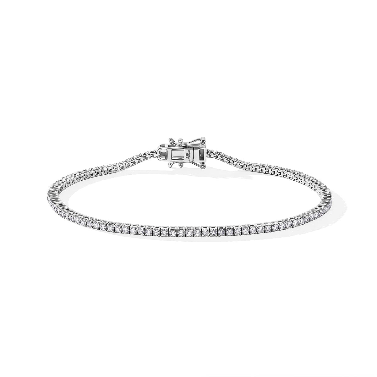Luxuriant Lab Grown Diamond G-H SI 2.00 ctw Bracelet in Rhodium Over Sterling Silver (6.50 In)