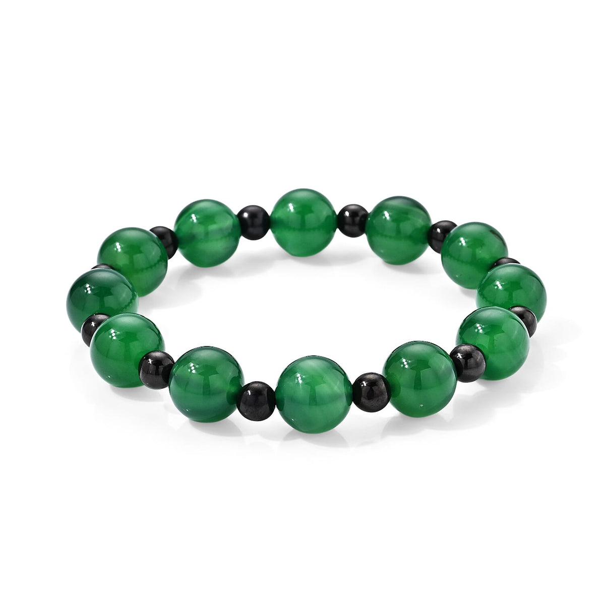 Verde Onyx, Shungite Verdant Harmony Beaded Stretch Bracelet (6.5-7.0In) 150.00 ctw