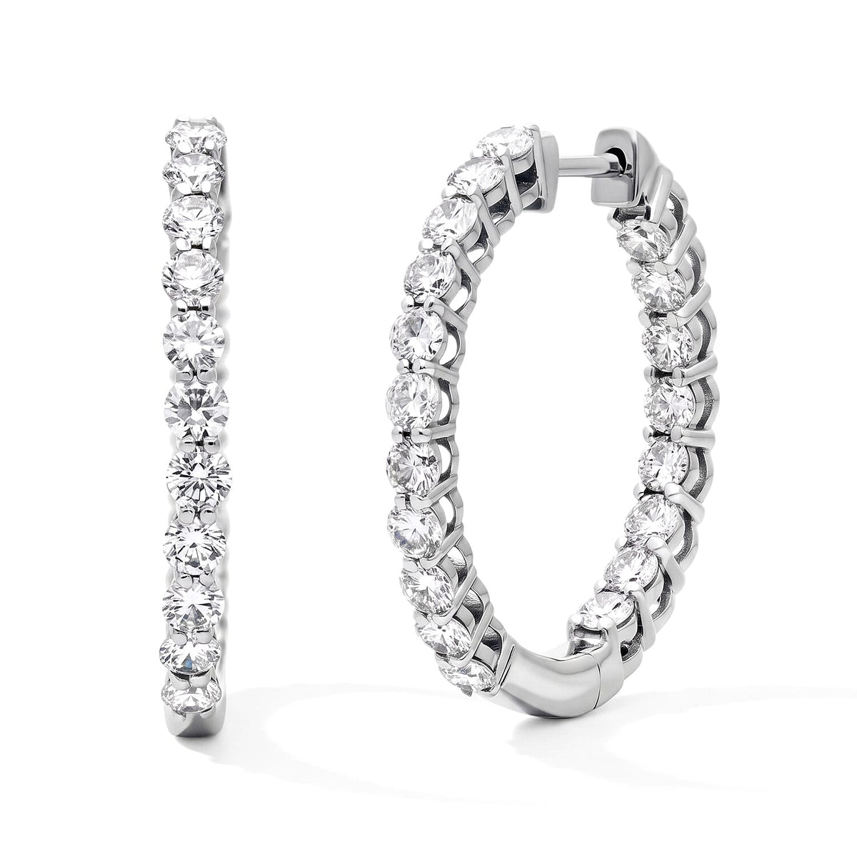 Luxuriant Lab Grown Diamond G-H SI 2.00 ctw Earrings in Rhodium Over Sterling Silver