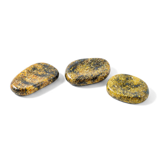 Yellow Turquoise Worry Stone (One Stone Per Purchase) (Style/Color Varies)
