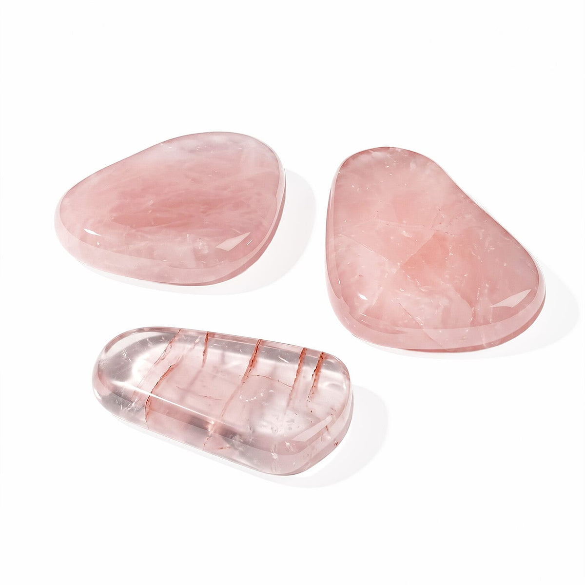 Rose Quartz Worry Stone (One Stone Per Purchase) (Style/Color Varies)