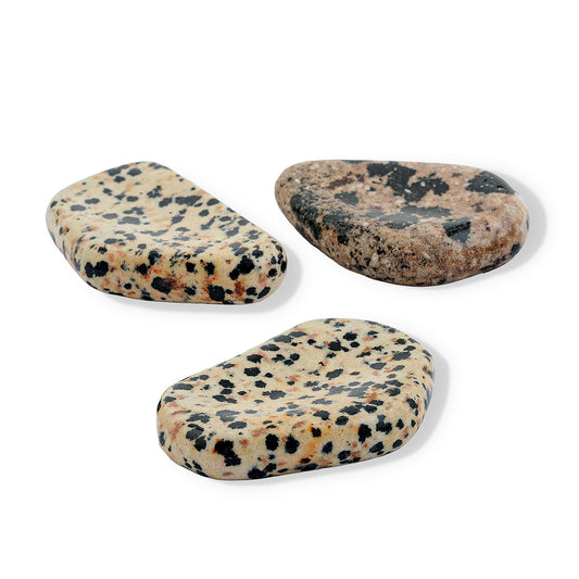 Dalmatian Jasper Worry Stone (One Stone Per Purchase) (Style/Color Varies)