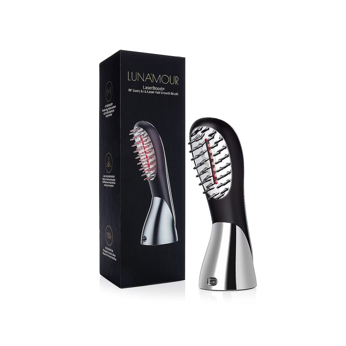 Luna'Mour LaserBoost+ Advanced RF + Sonic Vibration + Low Level Laser Hair-Growth Brush Refurbished
