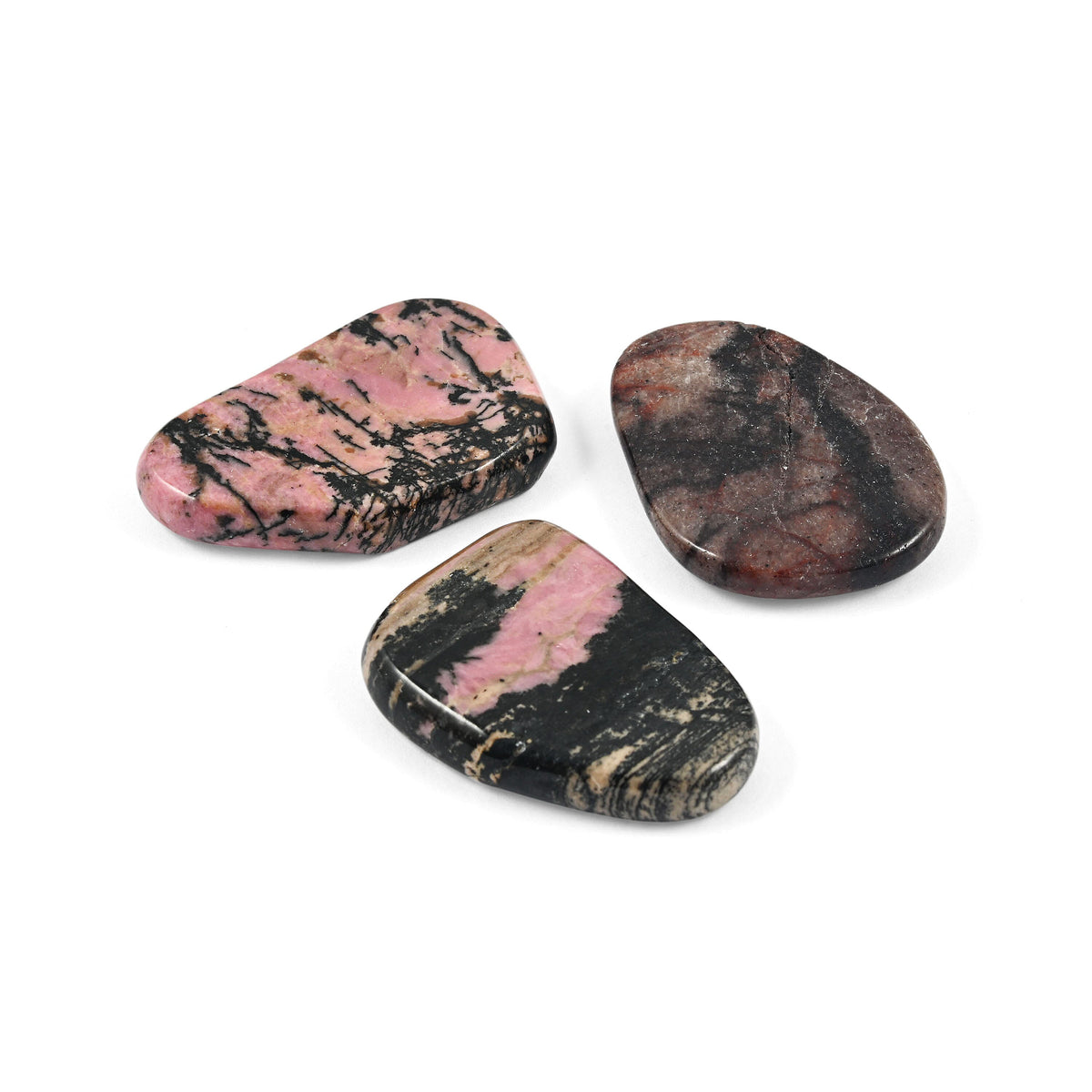 Rhodonite Worry Stone (One Stone Per Purchase) (Style/Color Varies)