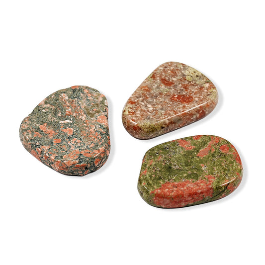 Unakite Worry Stone (One Stone Per Purchase) (Style/Color Varies)