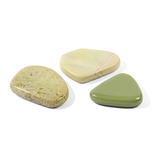 Yellow Serpentine Worry Stone (One Stone Per Purchase) (Style/Color Varies)