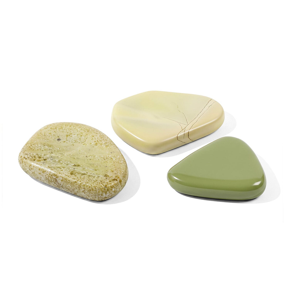 Yellow Serpentine Worry Stone (One Stone Per Purchase) (Style/Color Varies)