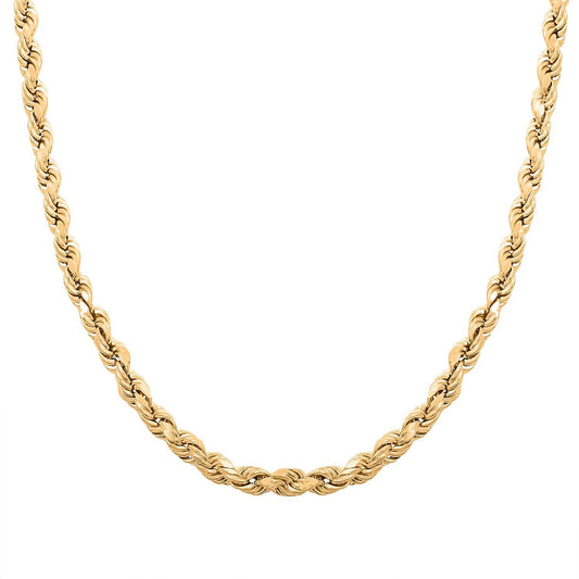 10K Yellow Gold 2.1mm Diamond-cut Rope Chain Necklace (18 Inches) (2.4 g)