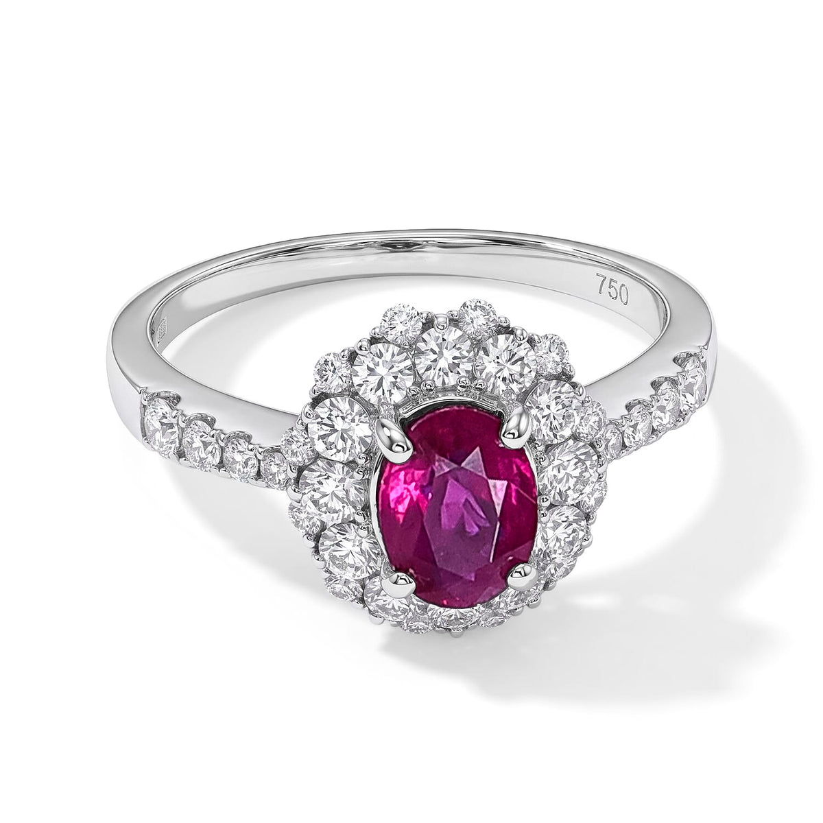 900 White Platinum AAAA Ruby, White Diamond (SI) Ring (Size 6.0) (5.20 g) 1.70 ctw