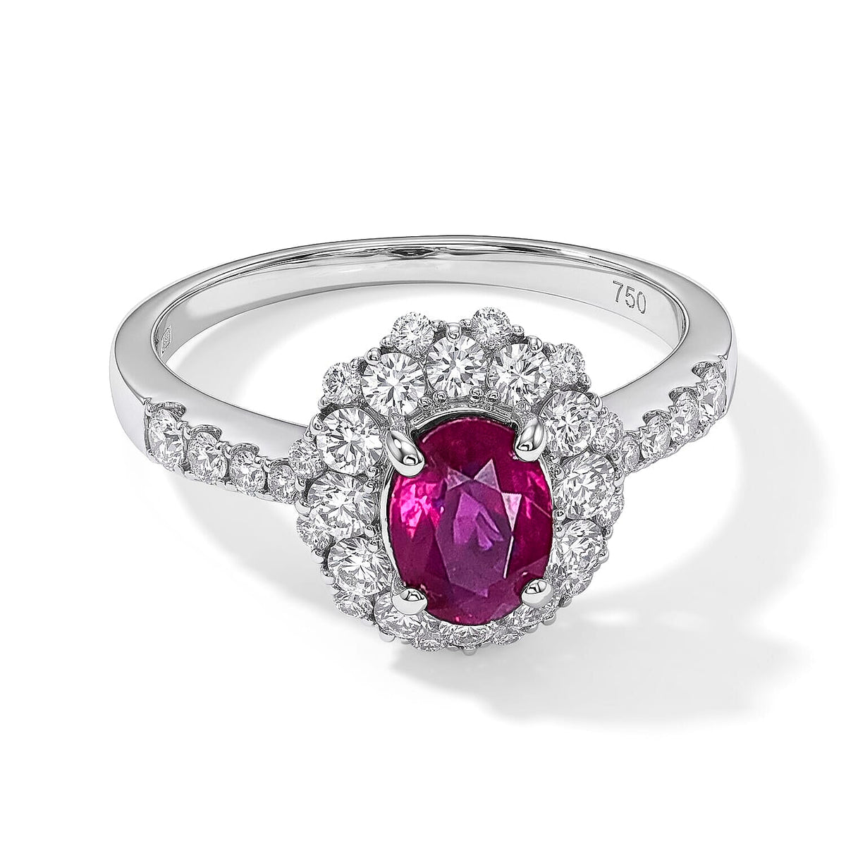 900 White Platinum AAAA Ruby, White Diamond (SI) Ring (Size 6.0) (5.20 g) 1.70 ctw