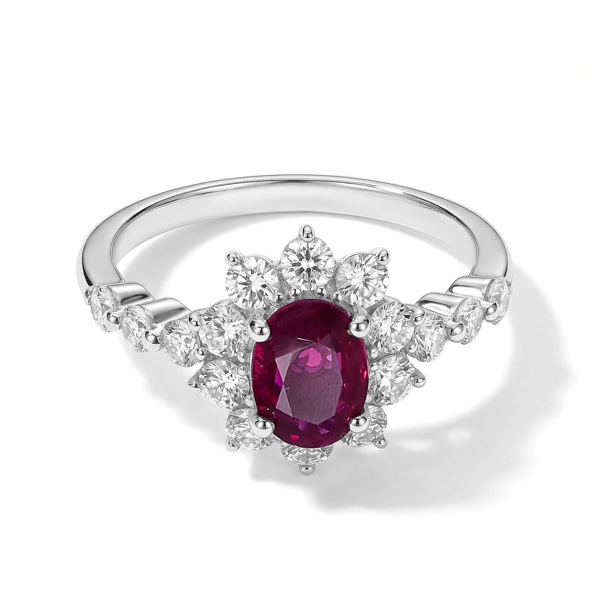 900 White Platinum AAAA Ruby, White Diamond (SI) Ring (Size 6.5) (4.50 g) 2.10 ctw