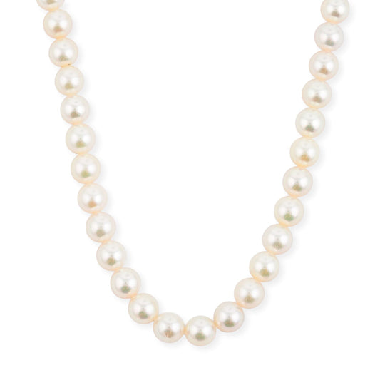 Japanese Akoya Pearl Necklace in Sterling Silver 16 Inches