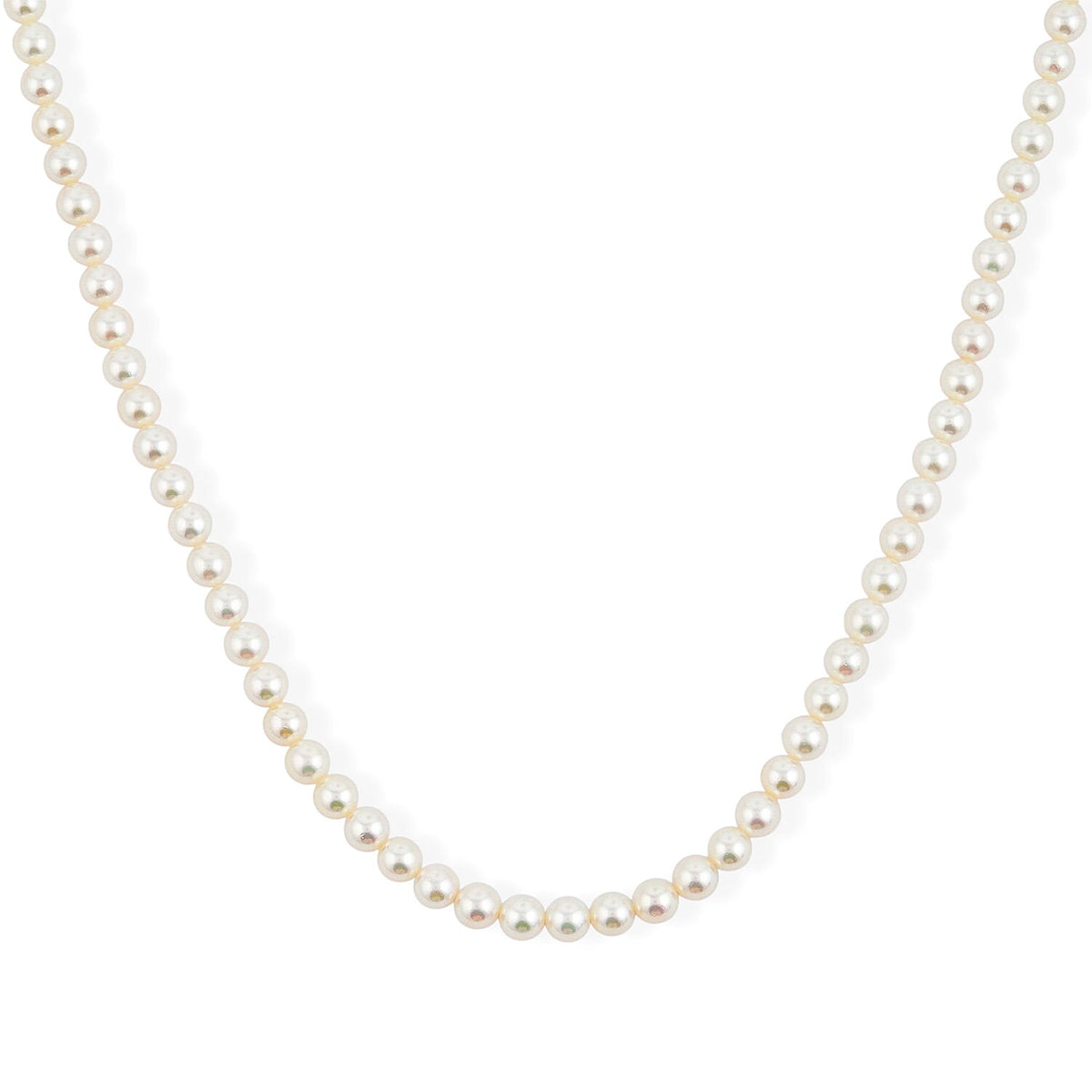 Japanese Akoya Pearl Sterling Silver Necklace in 17 Inch