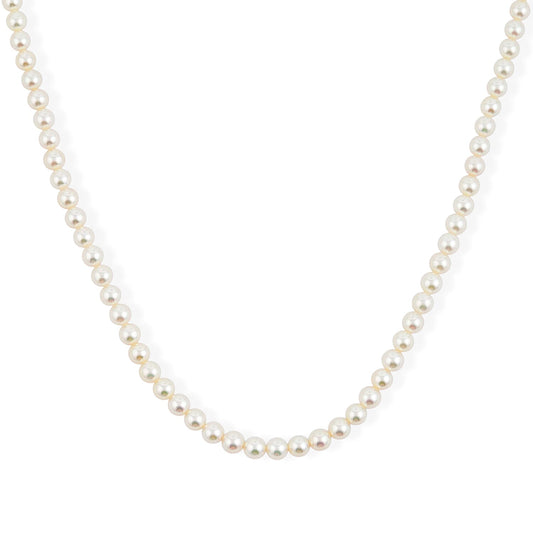 Japanese Akoya Pearl Sterling Silver Necklace in 17 Inch
