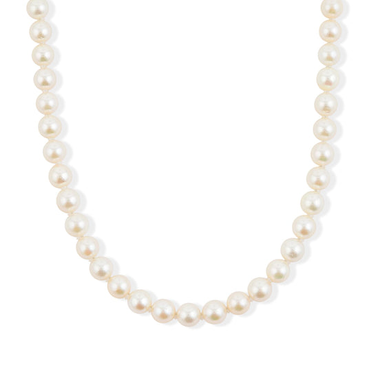 Japanese Akoya Pearl Sterling Silver Necklace in 20 Inches