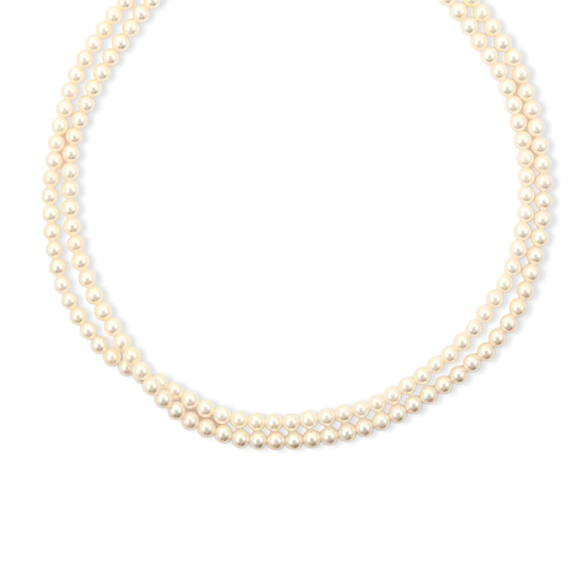 Japanese Akoya Pearl Necklace in Sterling Silver 41 Inches