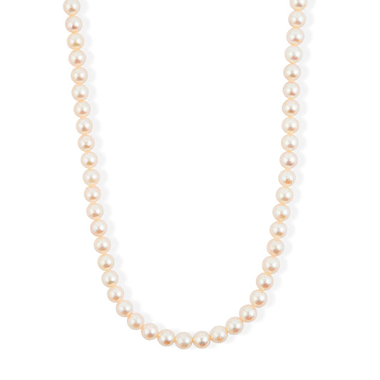 Japanese Akoya Pearl Sterling Silver Necklace in 32 Inches