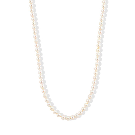 Japanese Akoya Pearl Necklace in Sterling Silver 36 Inches