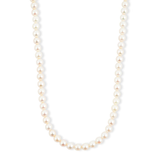 Japanese Akoya Pearl Necklace in Sterling Silver 39 Inches
