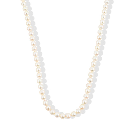 Japanese Akoya Pearl Necklace in Sterling Silver 30 Inches