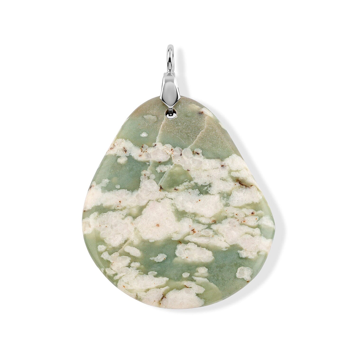 Green Aventurine 66.50 ctw Freeform Pendant without Chain in Stainless Steel