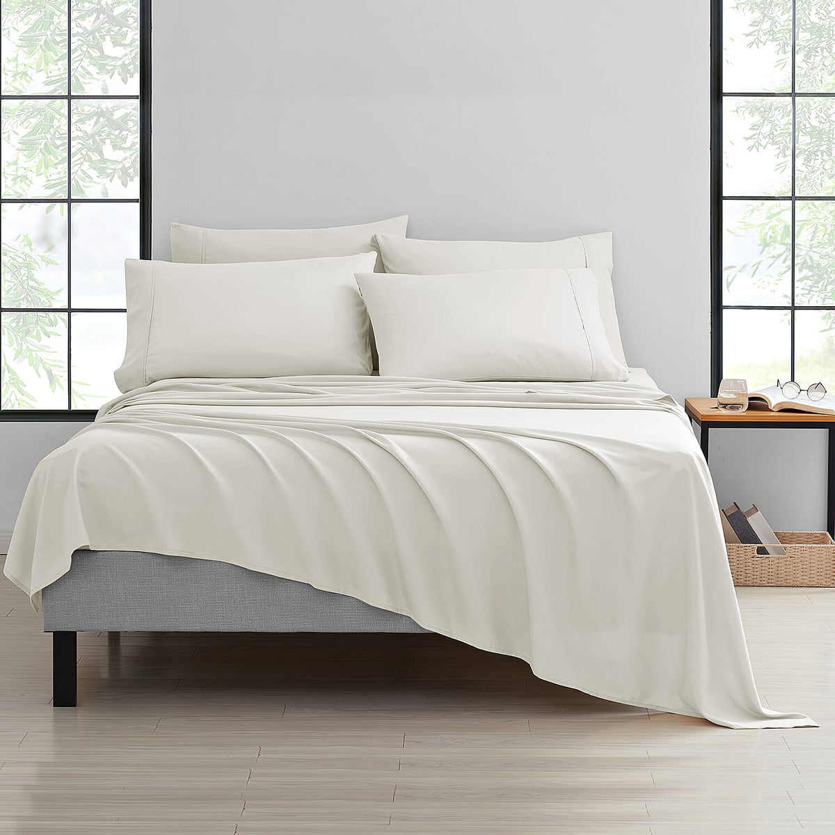 Bibb Home 4-Piece Green Bamboo Sheet Set -Twin