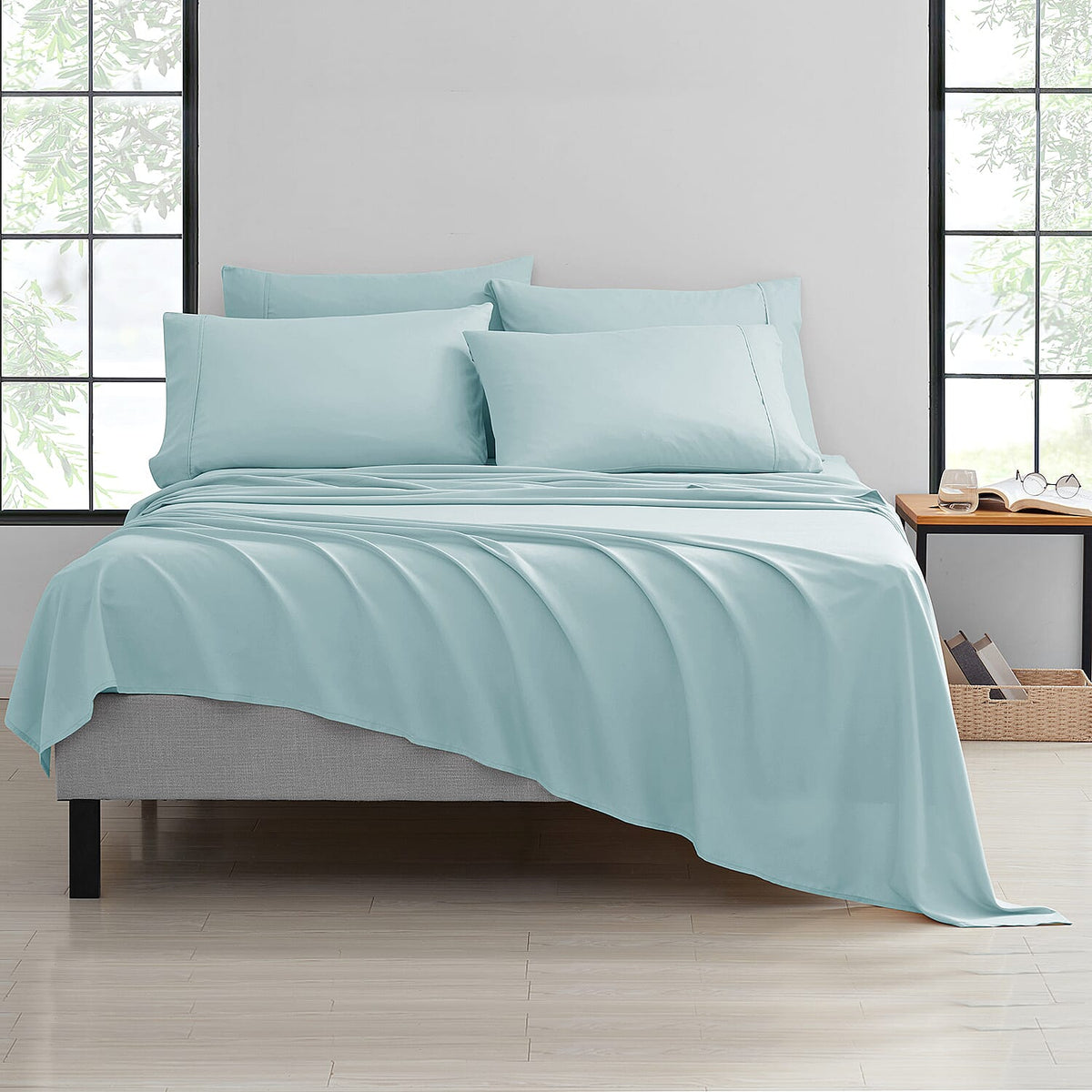 Bibb Home 4-Piece Green Bamboo Sheet Set -Twin