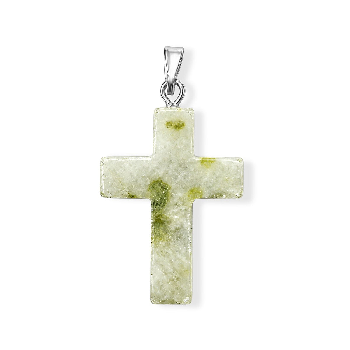 Agate 8.50 ctw Cross Pendant without Chain in Silvertone