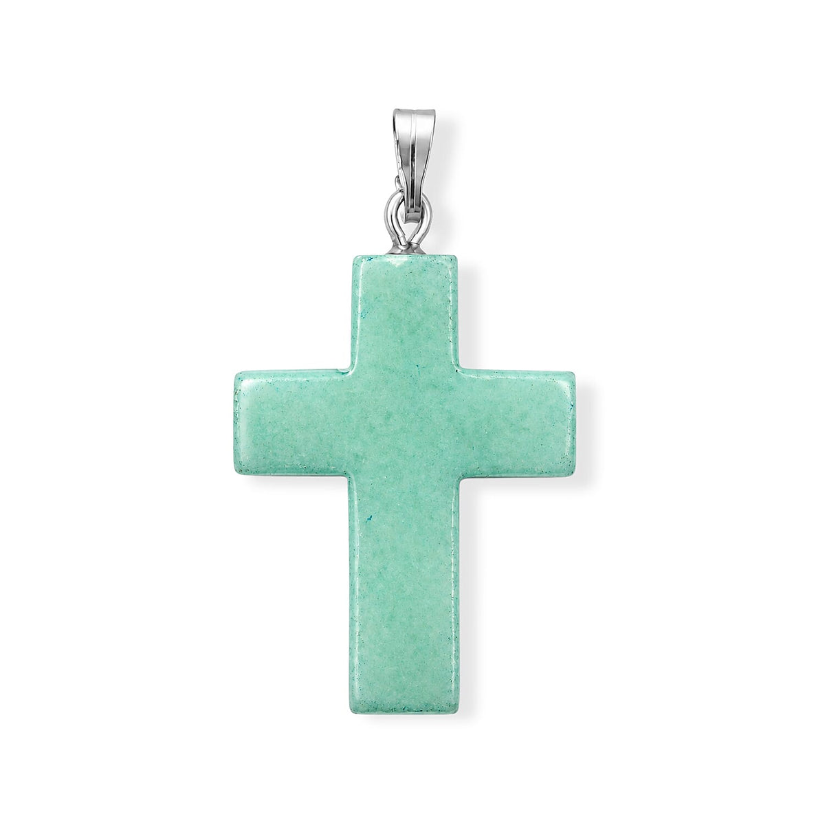 Agate 8.50 ctw Cross Pendant without Chain in Silvertone