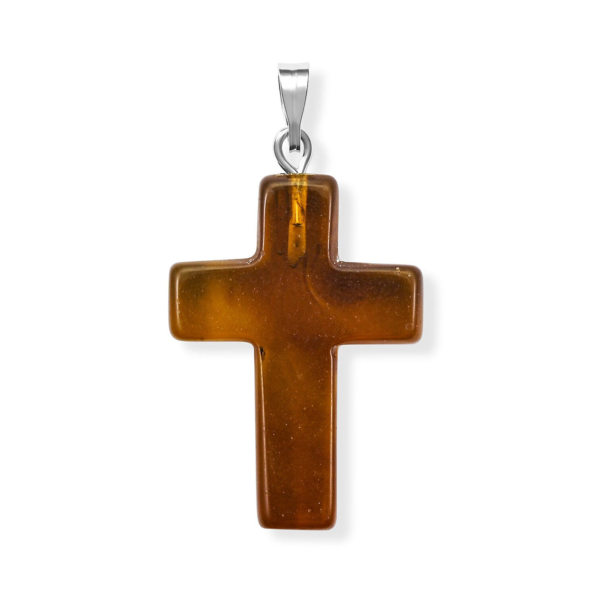 Agate 8.50 ctw Cross Pendant without Chain in Silvertone