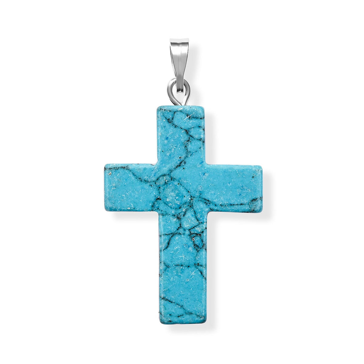 Agate 8.50 ctw Cross Pendant without Chain in Silvertone