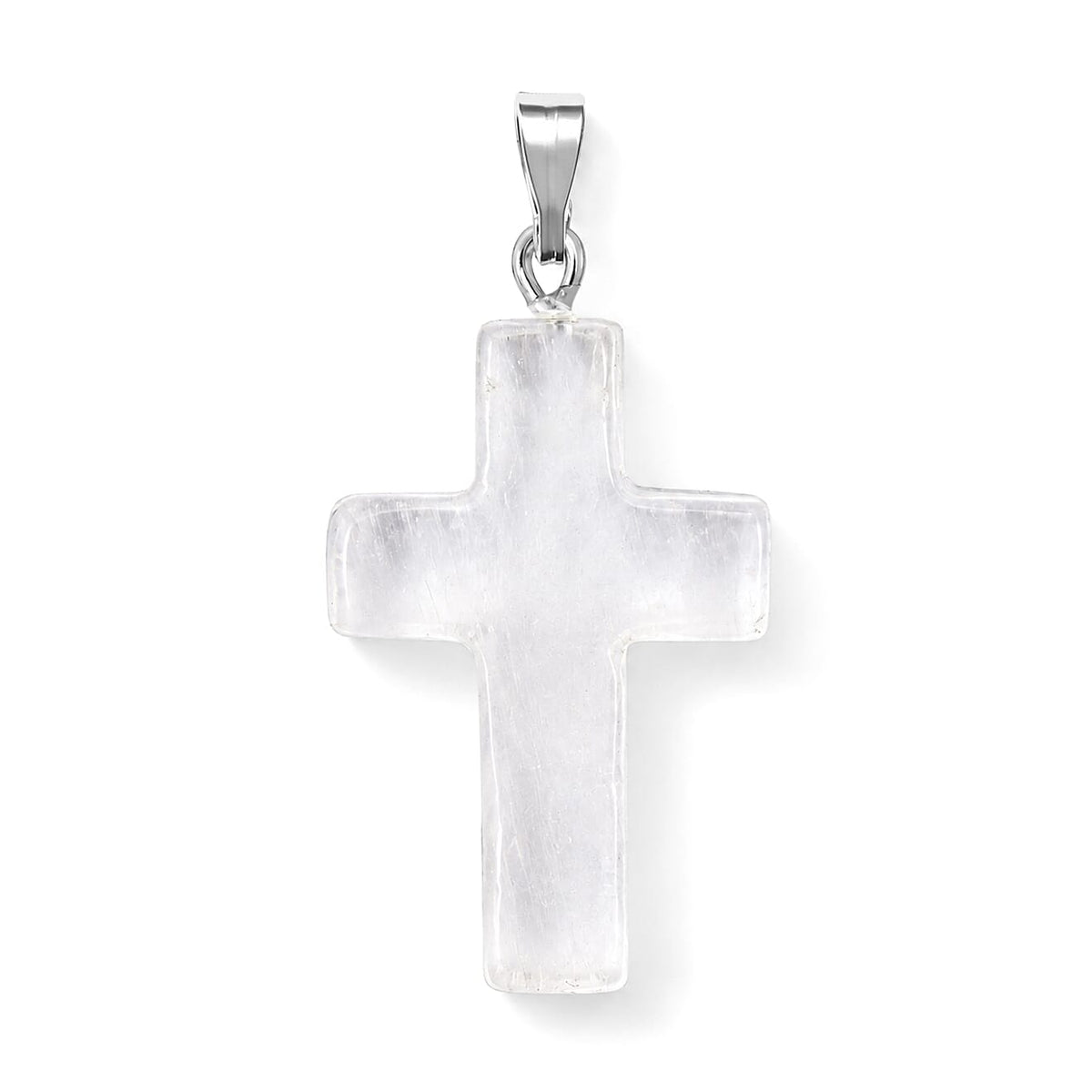 Agate 8.50 ctw Cross Pendant without Chain in Silvertone