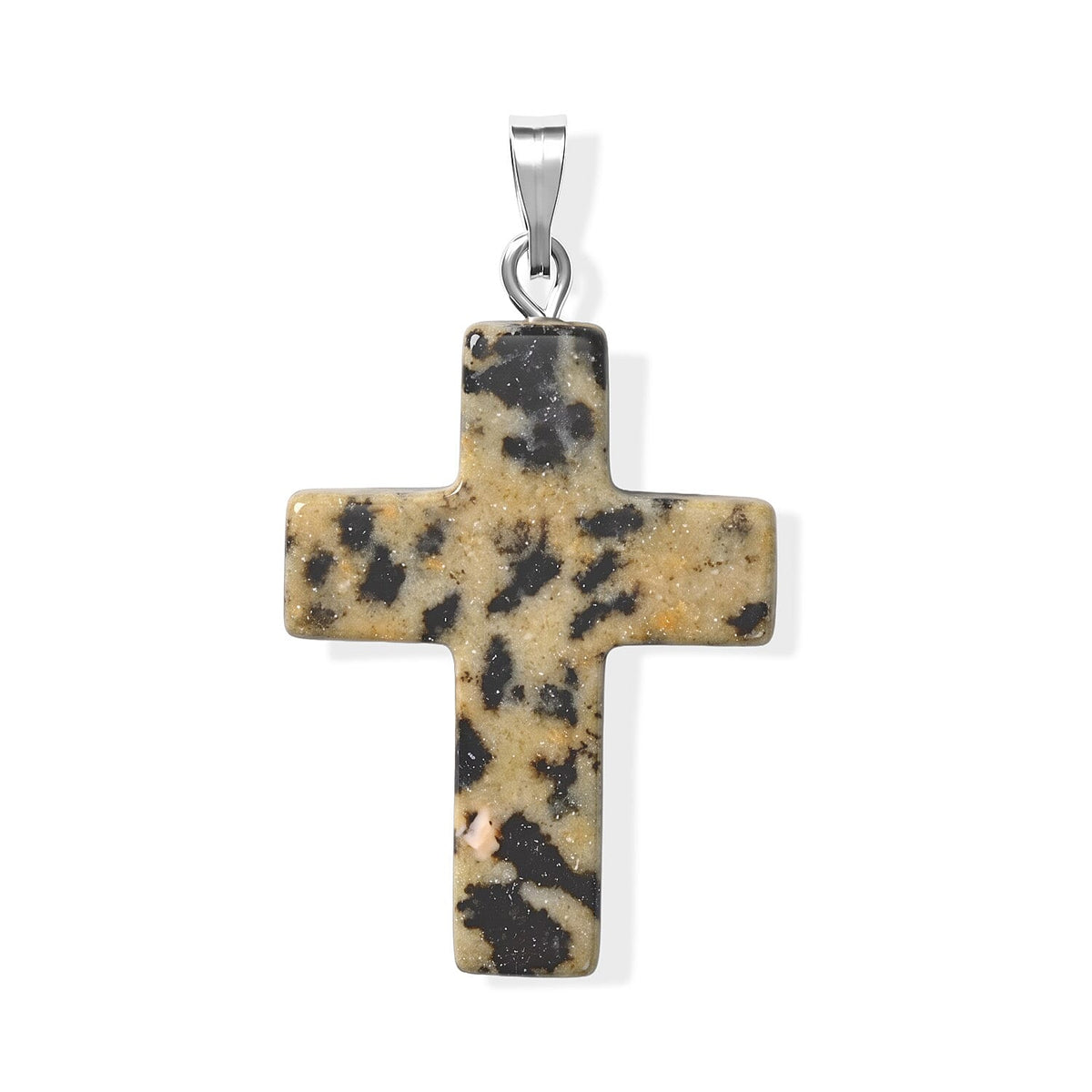 Agate 8.50 ctw Cross Pendant without Chain in Silvertone